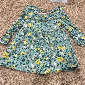 Floral Green Kids Dress